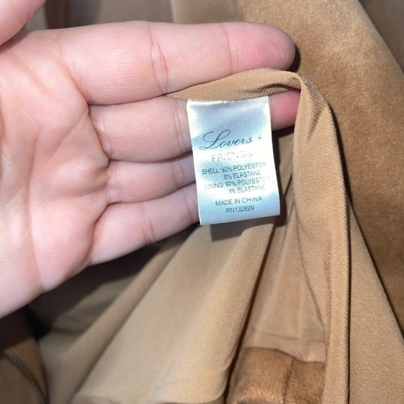 LOVERS + FRIENDS REVOLVE Tan Pierce Faux Suede Moto Jacket Size XS Neutral - Picture 9 of 9